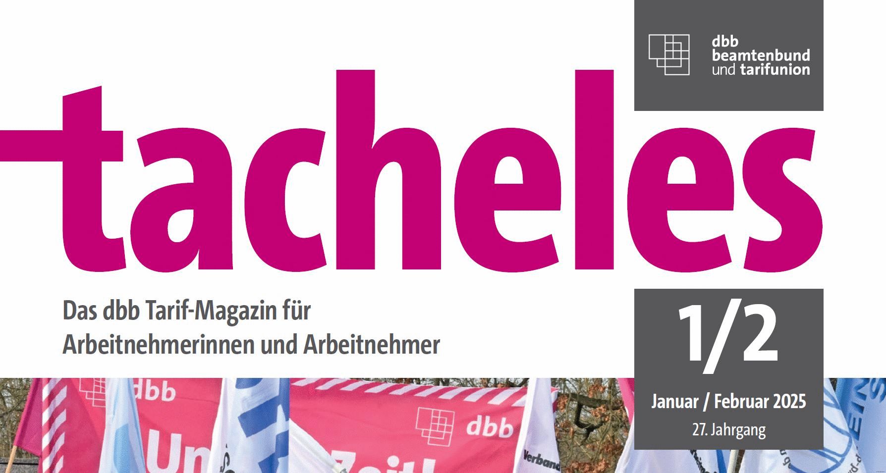 Januar-Februar-Ausgabe des dbb Tarif-Magazins tacheles