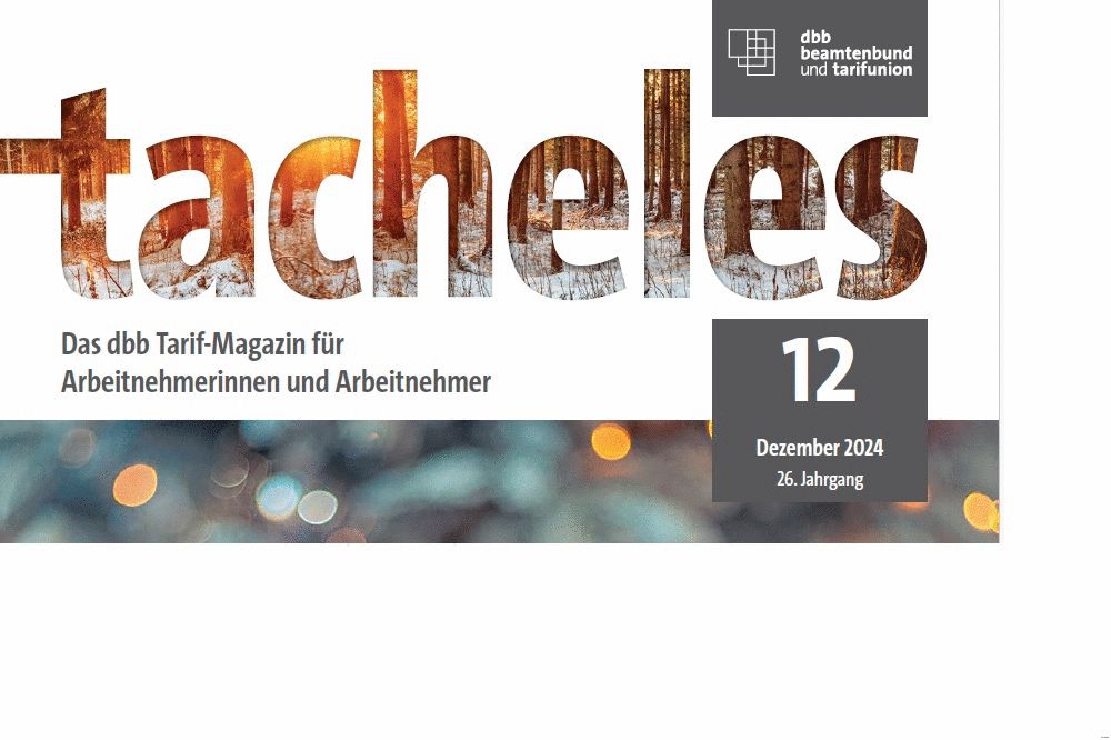 Dezember-Ausgabe des dbb Tarif-Magazins tacheles ist da